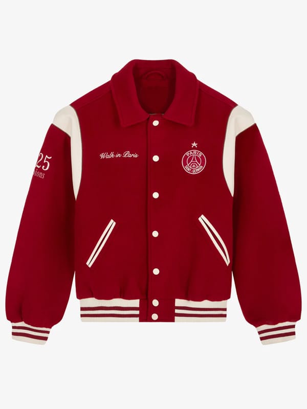 Walk in Paris Red Varsity Jacket